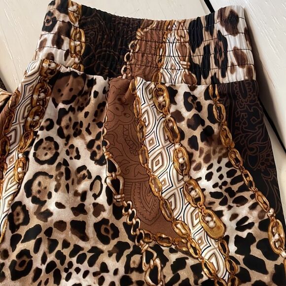 Medium Philosophy Republic pull on wide leg cheetah animal print flared pants - Picture 6 of 13